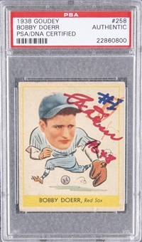 1938 Goudey #258 Bobby Doerr Signed Rookie Card - PSA/DNA